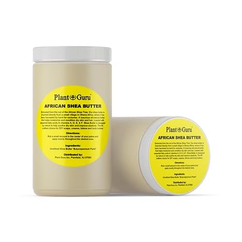 Plant Guru Raw African Shea Butter 32 oz. (2 Pack) Bulk 100% Pure Natural Unrefined IVORY - Ideal Moisturizer For Dry Skin, Body, Face And Hair Growth. Great For DIY Soap and Lip balm Making.