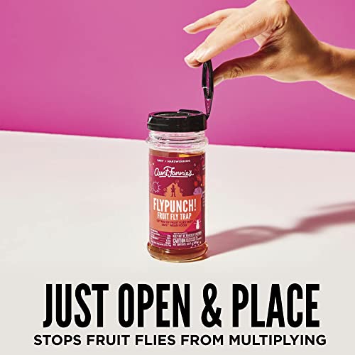 Aunt Fannie's FlyPunch Fruit Fly Trap (Single): for Indoor and Kitchen Use, Made with Plant Based Ingredients, Packaging May Vary