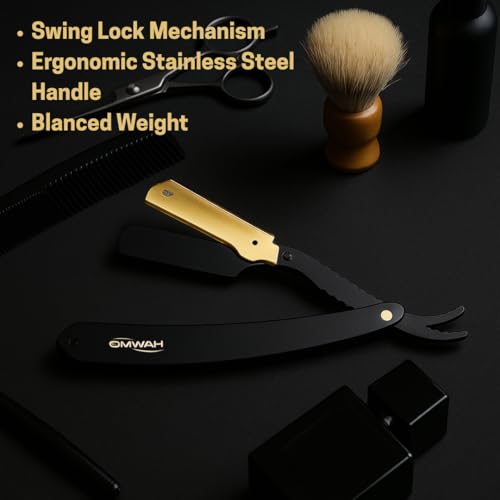 OMWAH - Professional Barber Straight Edge Razor (Swing Lock)