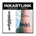 INKARTLINK Tattoo Tech, 2 Sheets Medium Semi Permanent Tattoo, Adult Art Design Temporary Tattoos, Lasts 1-2 Weeks, Waterproof, Realistic Look, No Adhesive, No Reflection (Long Thorns Design)