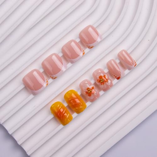 48Pc Press On Nails & Toenails Set with Glue Stickers