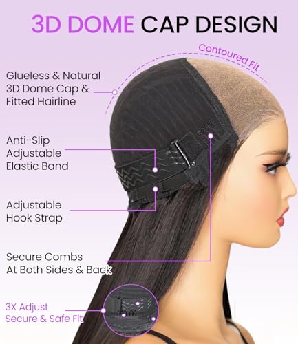 Kinky Straight Bob Human Hair Wig for Black Women - 12 Inch Glueless