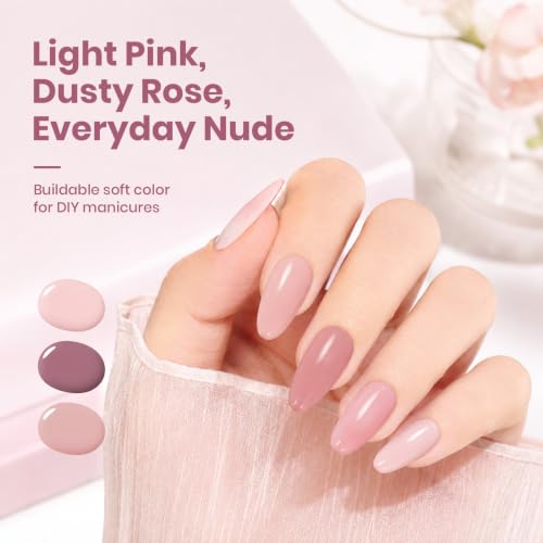Beetles Nude Pink Gel Polish Set - 6 Cozy Fall Colors