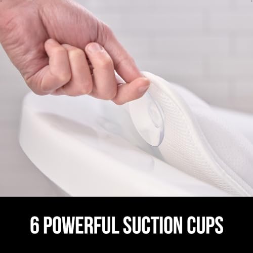 GORILLA GRIP Bath Pillow with 6 Suction Cups, 4D Mesh Headrest