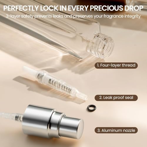 Perfume Atomizer 10ml Glass Travel Bottle (5-Pack)