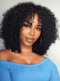UNICE 16 Inch Afro Kinky Curly Human Hair Wig with 180% Density, Glueless 7x5 HD Lace Closure, Pre Plucked Bleached Knots, Beginner Friendly