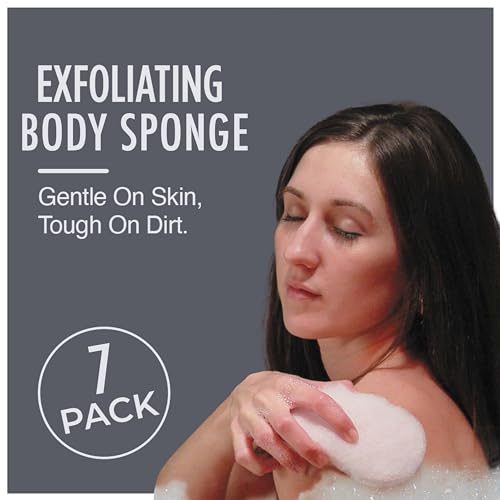 HartFelt Bath Sponges for Shower | Oval Body Wash Scrubber for Exfoliating Skin | Clean and Refresh Body, Back & Arms | Chemical-Free Body Sponge | Made in USA - Pack of 25
