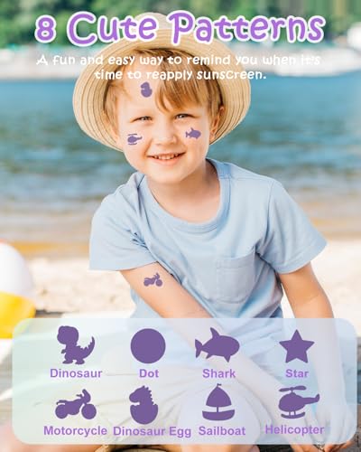 UV Detection Temporary Tattoos - 160 Count Sunscreen Reminder Stickers