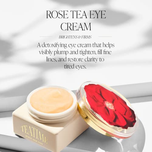 BYROE Rose Tea Eye Cream | Detoxifying Eye Treatment to Visibly Plump and Treat Dark Circles | Tighten and Fill Fine Lines with Damask Rose Flower Water and Vegan Collagen | 20ML