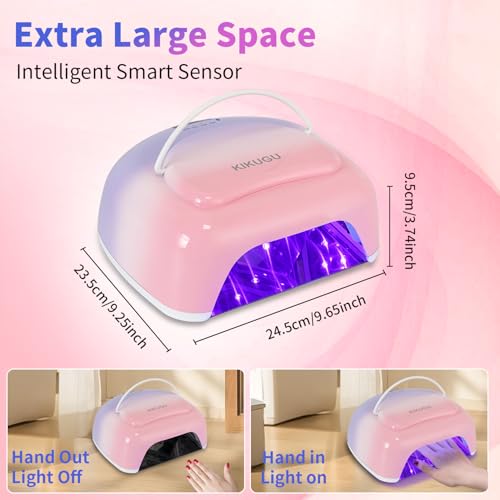 Kikugu 96W Rechargeable Cordless UV LED Nail Lamp for Gel Nails - Orange Purple