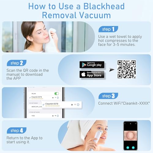 Ottleba HD Camera Blackhead Remover with 3 Suction Modes