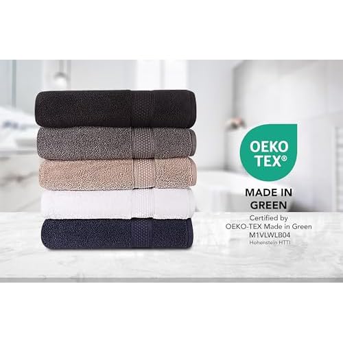 A1HC Wash Cloths Set (13x13 Inches), 500 GSM 100% Ring Spun Cotton, Oeko-TEX Green Certified, Zero Twist, Ultra Soft, Quick Dry & Highly Absorbent, Soft Washcloths (Bright White, 12 Piece Wash Cloth)