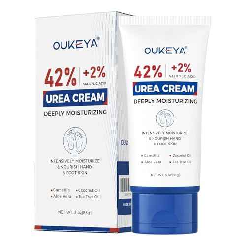 OUKEYA Urea Cream 42 Percent with 2% Salicylic Acid Tube 3 Oz,Urea Foot & Hand Cream for Dry Cracked,40 per Lotion for Feet Maximum Strength