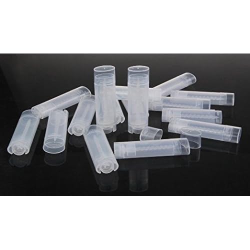 CTKcom 100 Pcs Oval Lip Balm Tubes With Lids,Plastic Deodorant Lip Lipstick Balm Tubes,Empty Plastic Containers 5ml 5Gram,Chapstick Tubes100Pcs (Clear)