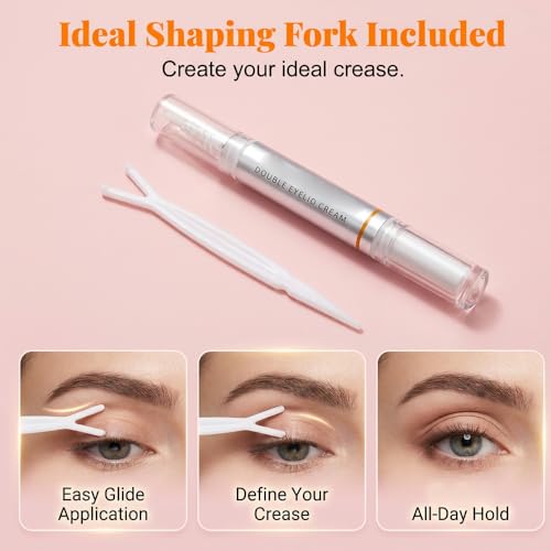 Invisible Double Eyelid Shaping Cream with Y-Shaped Fork