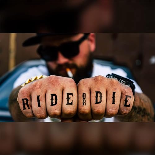 Biker Temporary Tattoo Kit – 11 Realistic Face & Body Tattoos