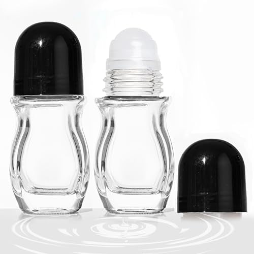 2 Pcs 30ml Glass Oval Roll-On Bottles - Refillable Perfume & Essential Oil Containers