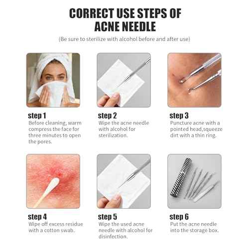 Pimple Popper Tool Kit Blackhead Remover Comedone Extractor Kit with Metal Case for Facial and Nose Quick and Easy Removal of Pimples, Blackheads, Zit - Acne Tools