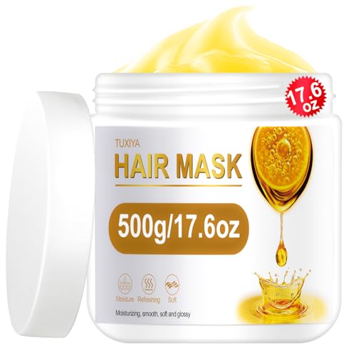 TUXIYA Deep Conditioning Hair Mask with Collagen & Keratin - 17.6oz Nourishing Treatment for Damaged Hair