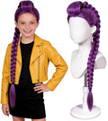 33.5" Purple Braided Wig for Kids with Adjustable Cap