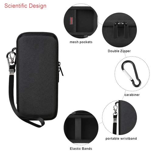 Elonbo Carrying Case for Spot X with Bluetooth 2-Way Satellite Messenger, Handheld Portable 2-Way GPS Messenger Travel Storage Bag, Handheld Satellite Communicator Protective Holder, Black+Black