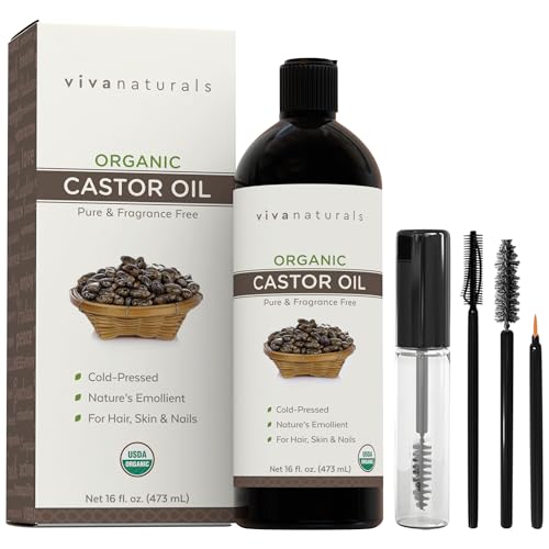 Viva Naturals Organic Castor Oil, Cold-Pressed 16 fl oz