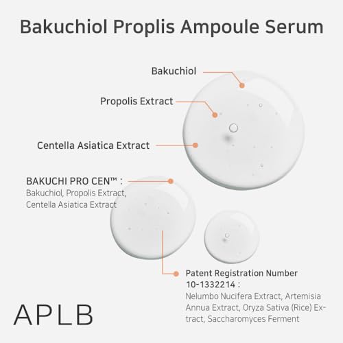 APLB Bakuchiol Propolis Ampoule Serum | BAKUCHI PRO CEN¢â 30.7% 1.35 FL.OZ/Korean Skincare, Wrinkle care, Elasticity care, Revitalize for gentle and improve skin texture