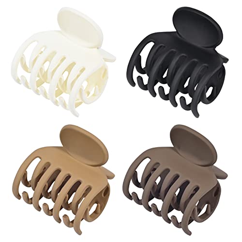 Double Row Claw Clips for Thin Hair, 4-Pack 1.6" Small