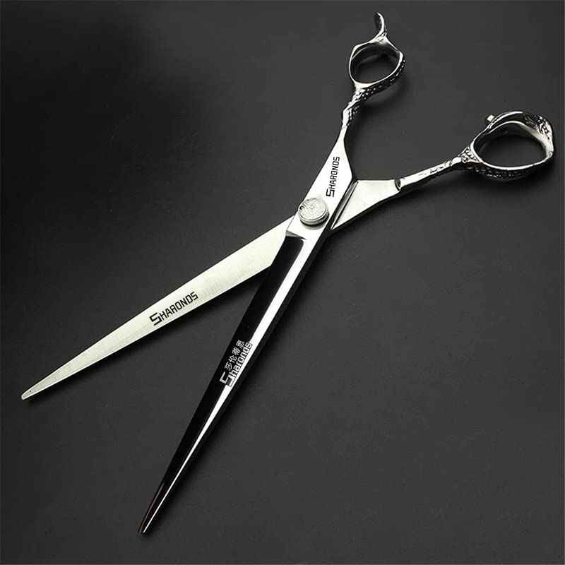 6/7/8 Inch Professional Hairdressing Scissors Barber Rose Pattern Hair Stylist Shears Styling Tool Japanese Stainless Steel Clippers (8-in cutting scissors)