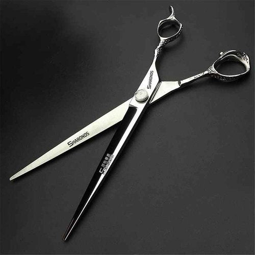 6/7/8 Inch Professional Hairdressing Scissors Barber Rose Pattern Hair Stylist Shears Styling Tool Japanese Stainless Steel Clippers (8-in cutting scissors)