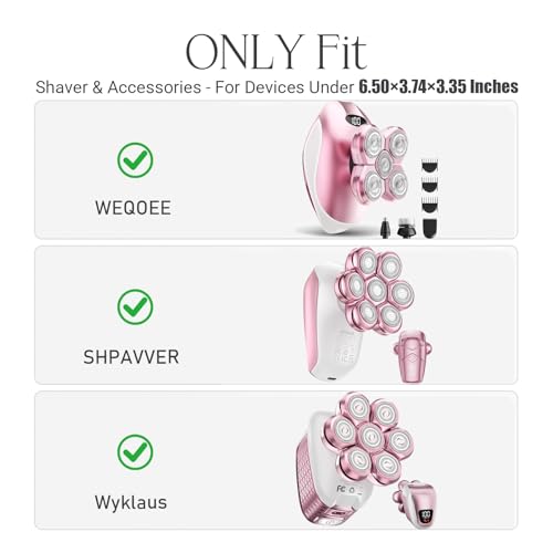 Pink Travel Shaver Case for Women - 5-in-1 7D Electric Razor Storage Bag