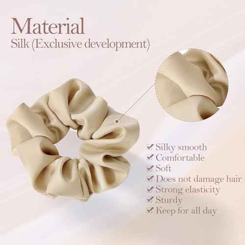3 Pieces Satin Silk Scrunchies for Hair, Women Girls Hair Elastic Bands Ponytail Holder,Scrunchy Elastic Hair Bands Accessories