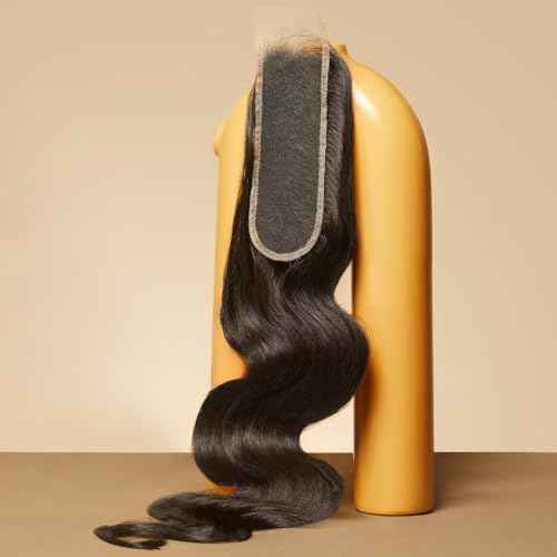 Triippy Raw Hair 2x6 HD Lace Closure Body Wave More Less Shedding than Regular Virgin Hair, 0.10mm Ultra-Thin 2x6 Swiss Real HD Lace with 100% Raw Cambodian Human Hair 20 Inches