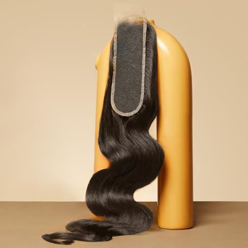Triippy Raw Hair 2x6 HD Lace Closure Body Wave More Less Shedding than Regular Virgin Hair, 0.10mm Ultra-Thin 2x6 Swiss Real HD Lace with 100% Raw Cambodian Human Hair£¨16 Inch£©