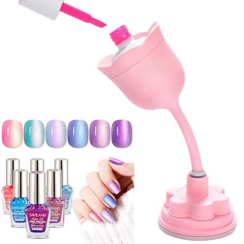 SAVILAND Nail Polish Holder & Ombre Nail Polish Set - 6 Trendy Colors