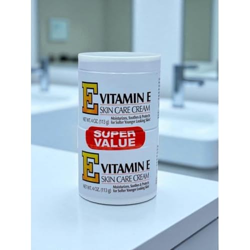 Vitamin E Skin Care Cream 4oz Jar (Super Value Twin Pack) ? Intensive Moisturizer for Dry Skin ? pack 4