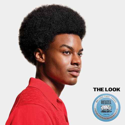 REUZEL Blue Pomade, Strong All Day Hold, Water Soluble Styling, High Shine and Flake Free, Easy To Wash Out, For All Hair Types