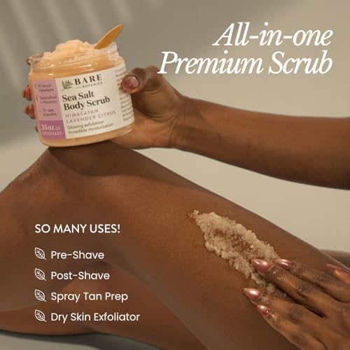 Bare Botanics 24oz Sea Salt Body Scrub - Natural Exfoliator