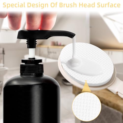 19" Long Handle Shower Brush Set with 3 Interchangeable Heads