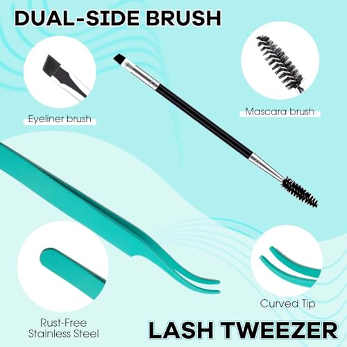 30D+40D Lash Extension Kit 10-18mm Clusters with Bond, Seal & Remover