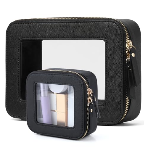 Clear Makeup Bag with Mini Cosmetic Bags,Travel Toiletry Bag for Women,Portable Cosmetic Bag Case, Transparent Waterproof Cosmetic Organizer Storage Bag for Women Men