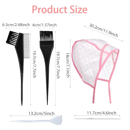 Hair Highlighting Kit with 12 Caps & Tools for DIY Color