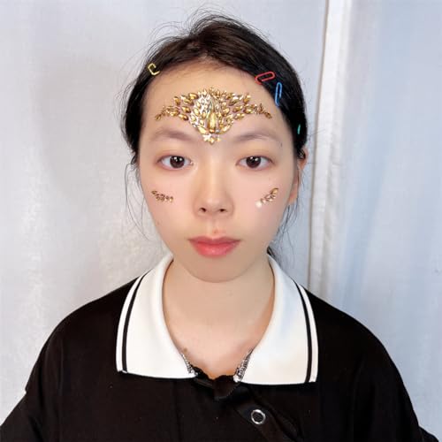 Gold Face Jewels for Festival, Wedding & Halloween Makeup