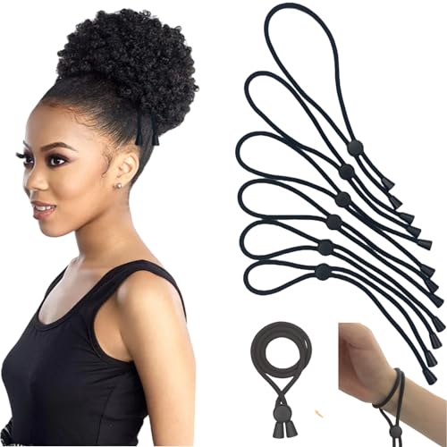 Adjustable Hair Ties for Thick, Curly Hairstyles - Afro Puffs,