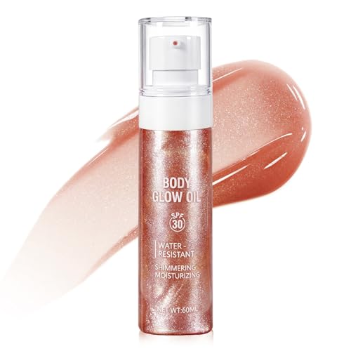 SPF 30 Body Glow Oil - Shimmer Sunscreen for Face & Body