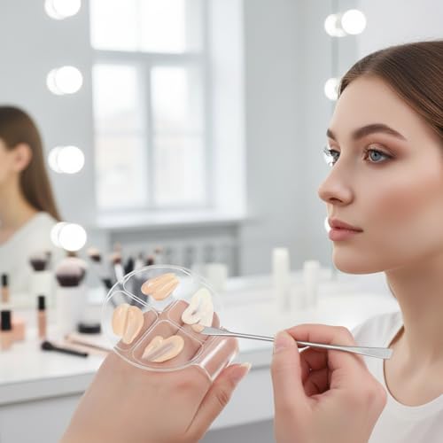 2-Piece Clear Acrylic Makeup Palette Set with Mixing Sticks
