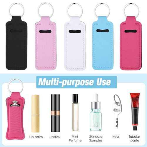 Pengxiaomei Chapsticks Holder Keychain for Lipstick Marble Lip Balm Holder for Lipstick, Stocking Stuffers for Women