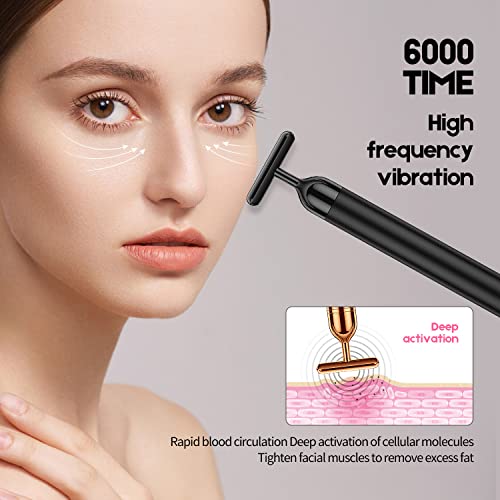 2-in-1 Electric Face Massager with 3D Roller & T-Shape Vibration
