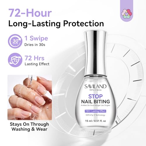 SAVILAND Anti Nail Biting Treatment & Cuticle Repair Polish - 15ml