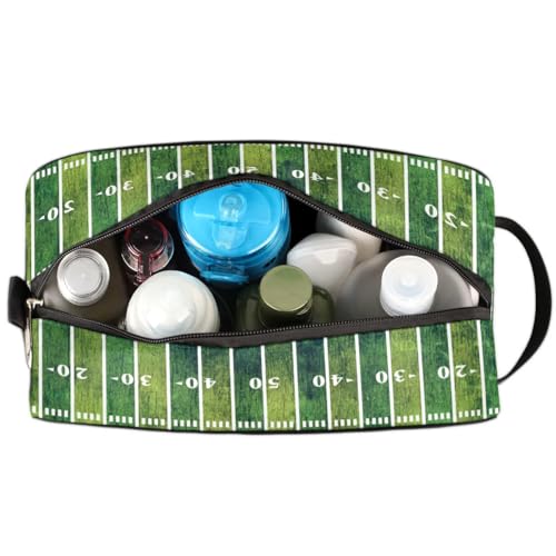 Kids Travel Toiletry Bag for Boys, Waterproof Hanging Dopp Kit Football Sports Wash Bag with Large Capacity for Travel, Sports, Shower